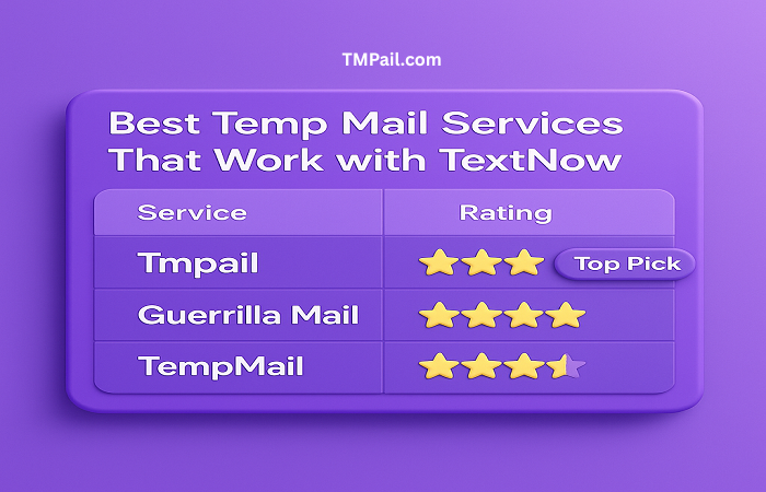 Best temporary email services for TextNow – Tmpail top recommended