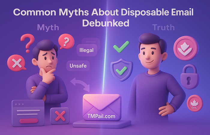 myths vs. truth about disposable email in Canada with TMPail.com.